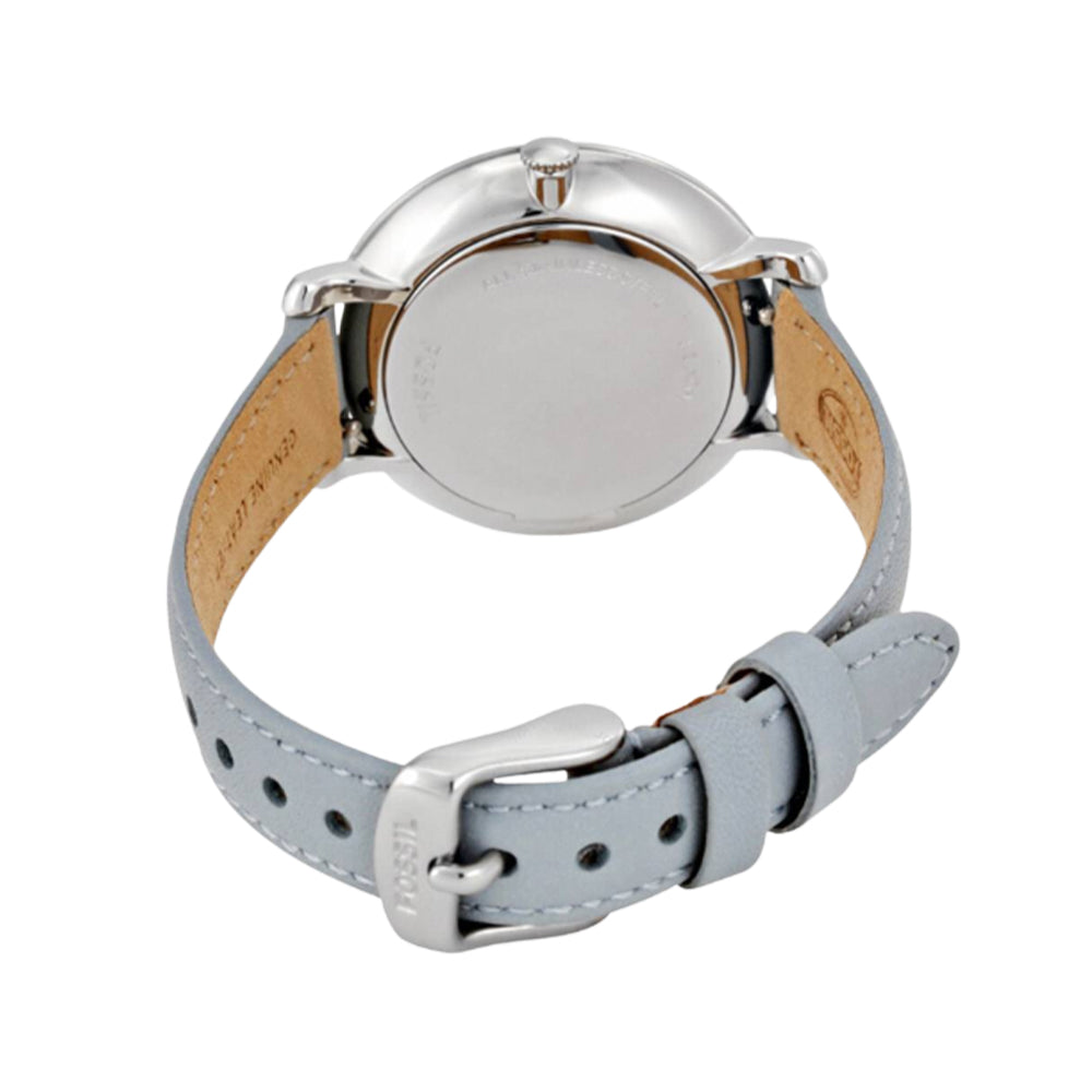 Fossil Jacqueline White Dial Leather Strap Ladies Watch ES3821