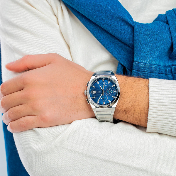 Fossil Everett Chronograph Blue Dial Men's Watch| FS5795