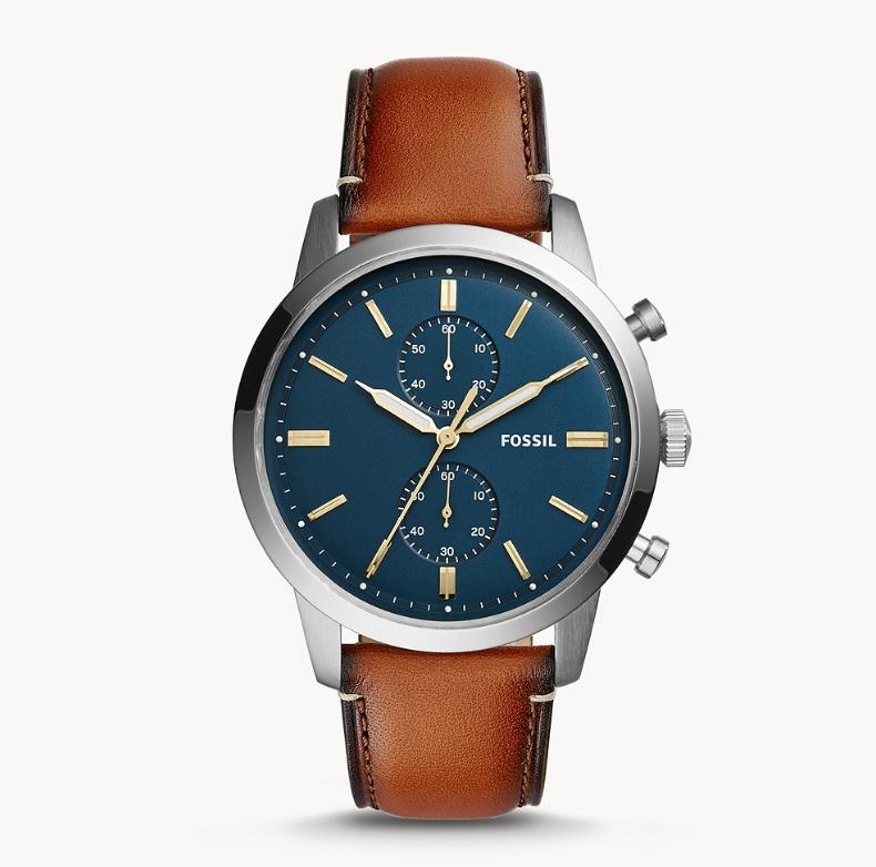 Fossil Townsman 44mm Chronograph Luggage Leather Watch FS5279