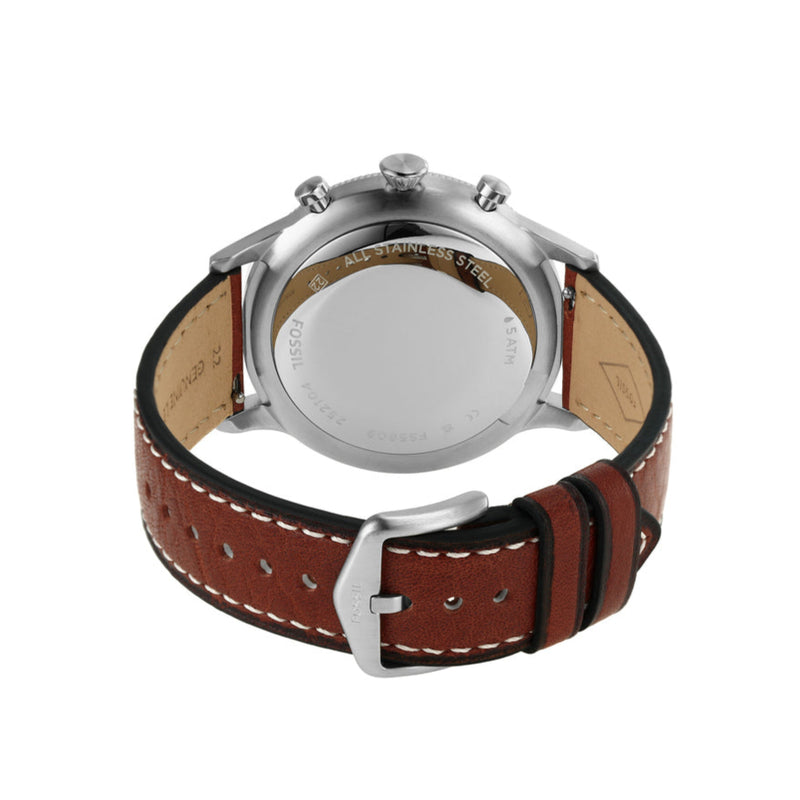 Fossil Retro Pilot White Dial Brown Leather Strap Watch | FS5809