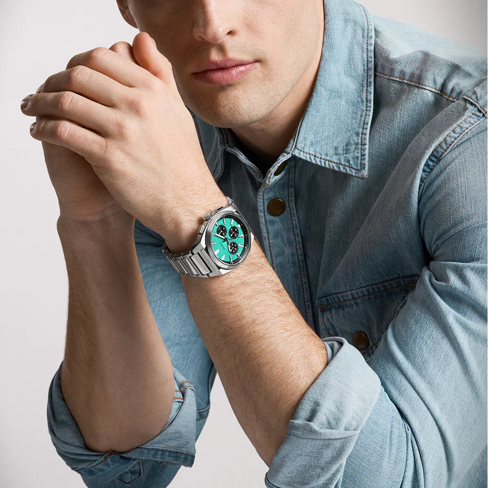 Fossil  Everett Chronograph Teal Dial Men's Watch FS6117