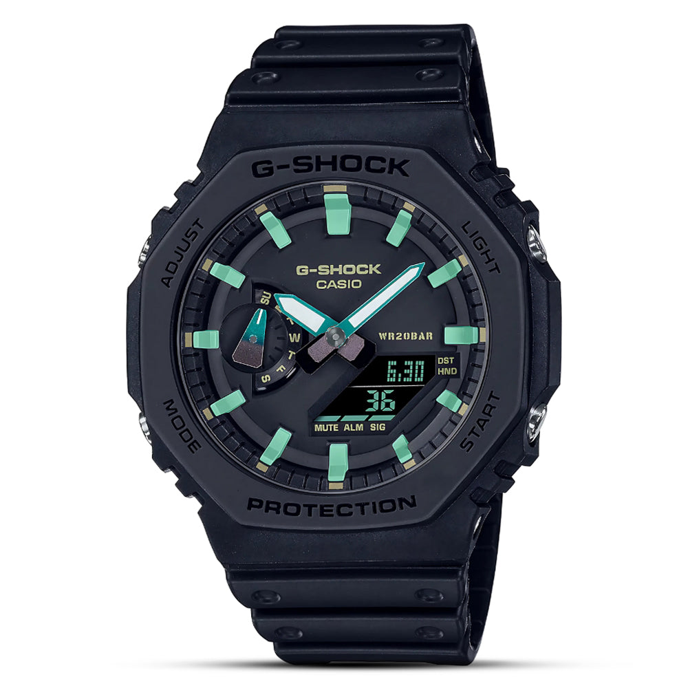 CASIO G-SHOCK ANALOG-DIGITAL BLACK & RUST SERIES | GA-2100RC-1ADR
