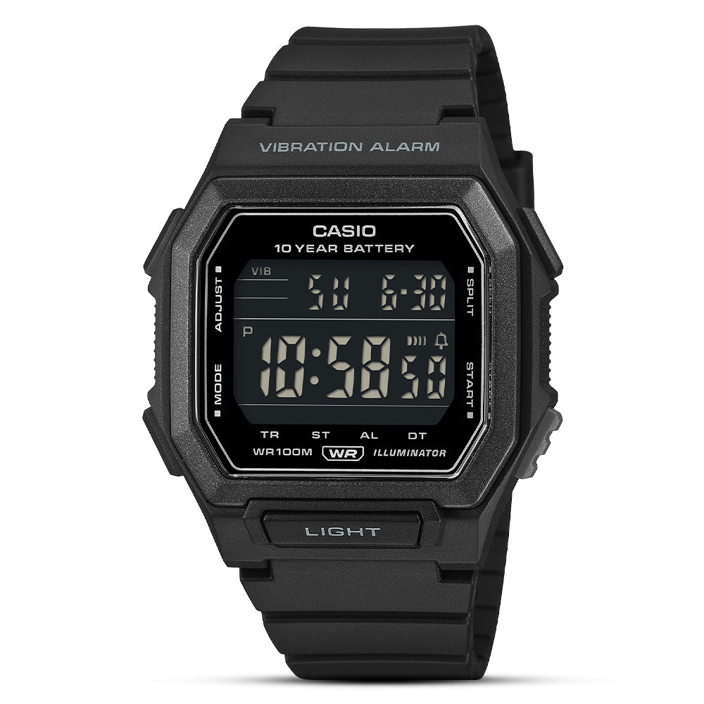 CASIO DIGITAL BLACK DIAL MEN'S WATCH W-738H-1BVDF