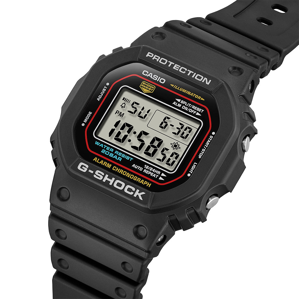 CASIO G-SHOCK BLACK DIGITAL DIAL WATCH | DW-5600RL-1DR