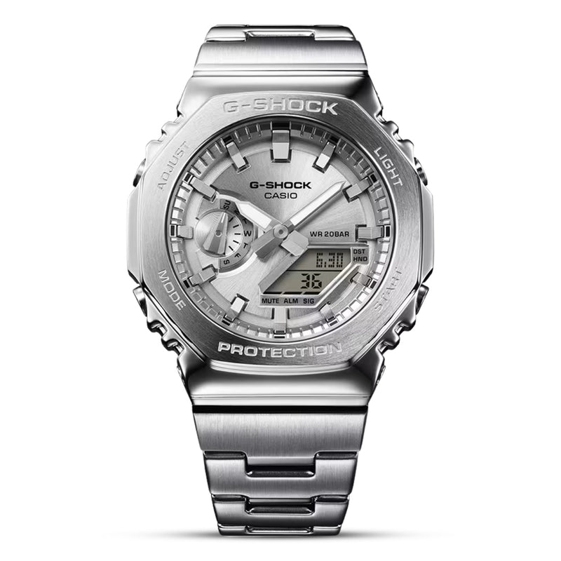 CASIO G-SHOCK G-STEEL EDITION SILVER DIAL MEN'S WATCH | GM-2110D-7ADR