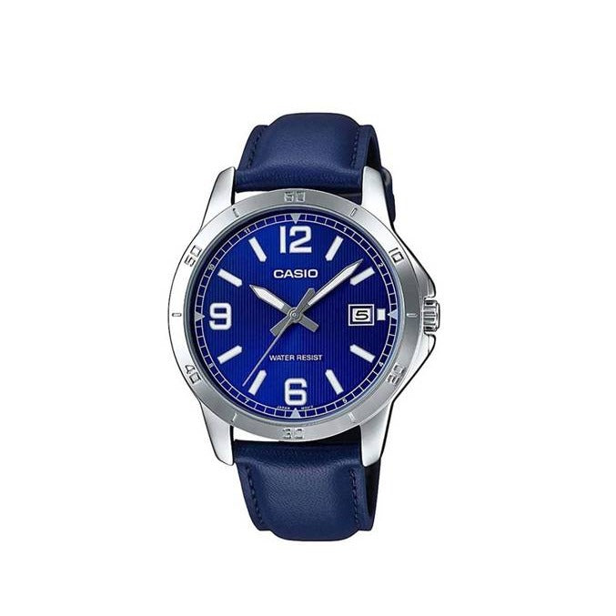 Casio Casual Blue Leather Band Men's Watch| MTP-V004L-2B