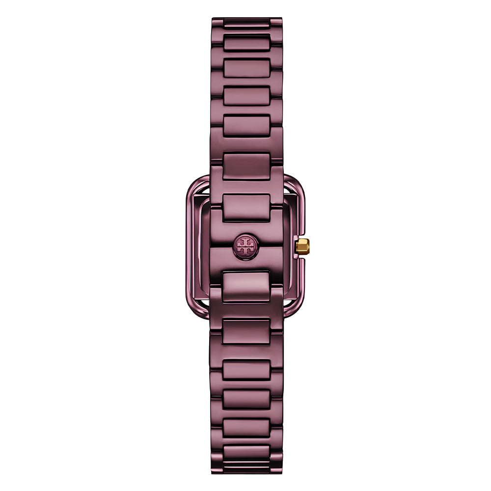 Tory Burch The Kira Square Purple Dial Ladies Watch TBW6024
