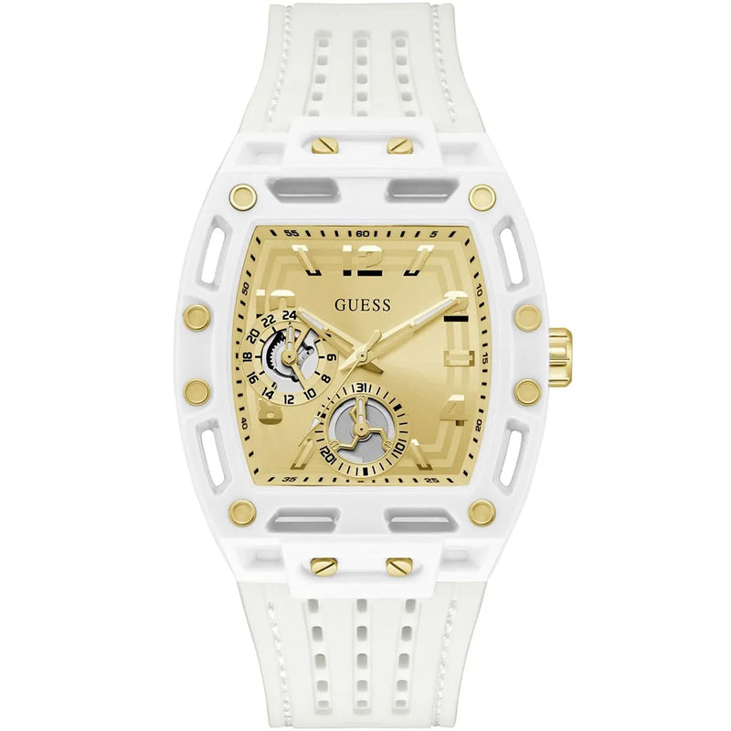 GUESS Phoenix White-Gold Silicone Quartz Men's Watch| GW0499G5