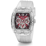 GUESS Phoenix White-Burgundy Silicone Quartz Men's Watch| GW0499G9