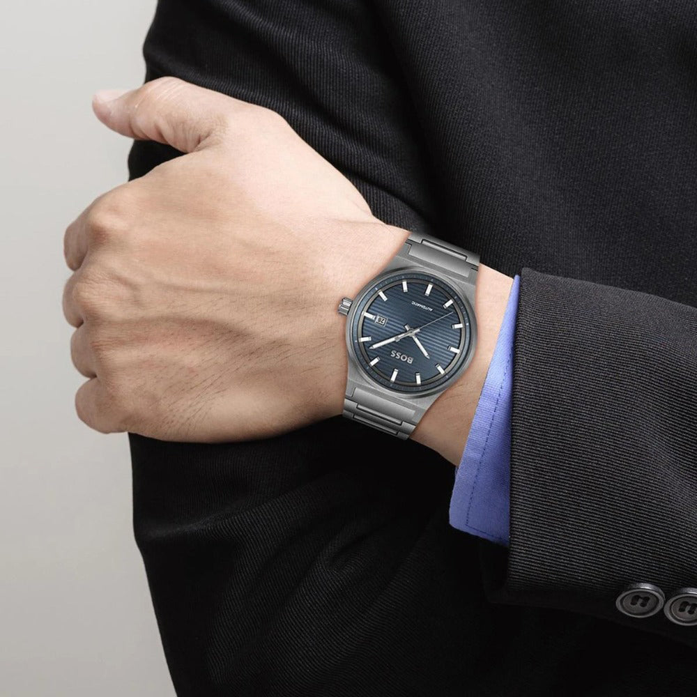 Hugo Boss Candor Heren Horloge Automatic Blue Dial Watch | HB1514119