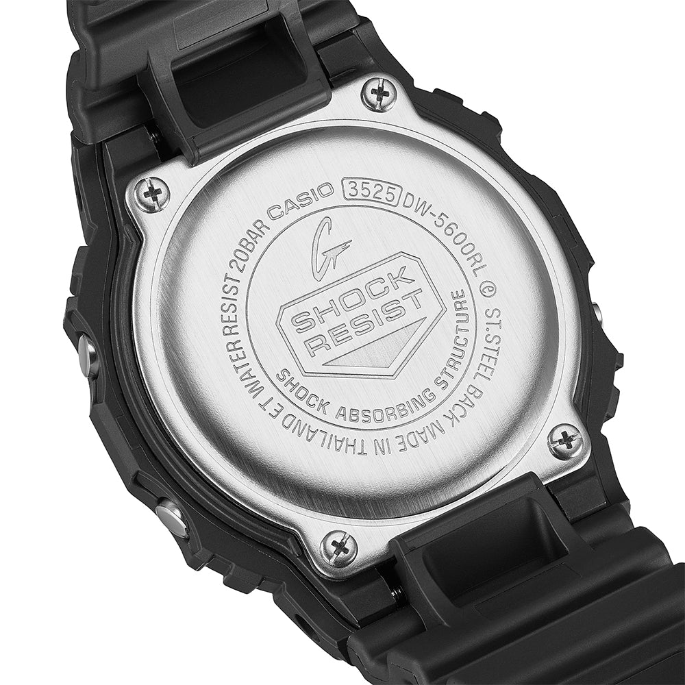 CASIO G-SHOCK BLACK DIGITAL DIAL WATCH | DW-5600RL-1DR
