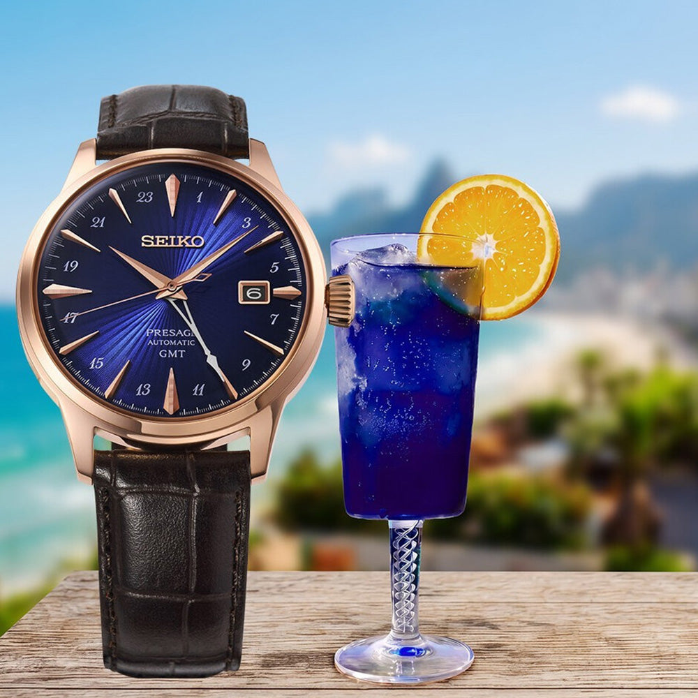 Seiko Presage Cocktail Time "Corcovado" GMT Watch HCB005J1