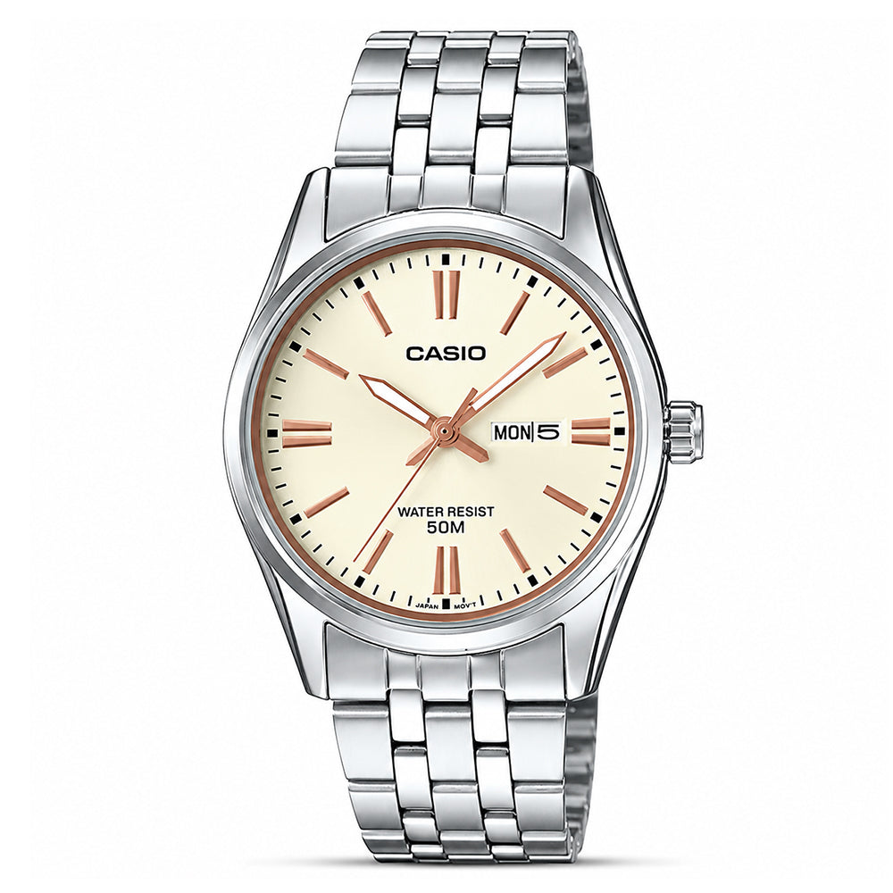 Casio Enticer Cream Dial Woman's Watch LTP-1335D-9AVDF
