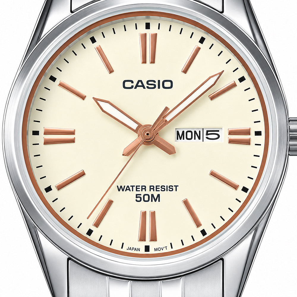 Casio Enticer Cream Dial Woman's Watch LTP-1335D-9AVDF
