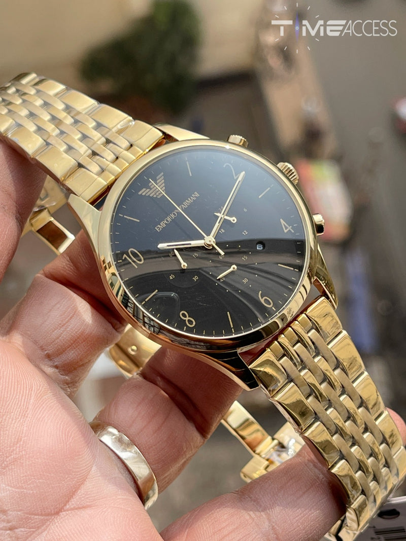 Emporio Armani Men\'s Beta Gold Stainless-Steel Dress Watch AR1893