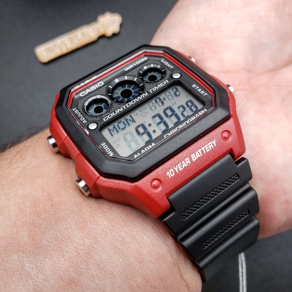 Buy CASIO Youth Watch AE-1300WH-1A2VDF - Black/Red in Qatar Buy CASIO Youth Watch AE-1300WH-1A2VDF - Black/Red in Qatar
