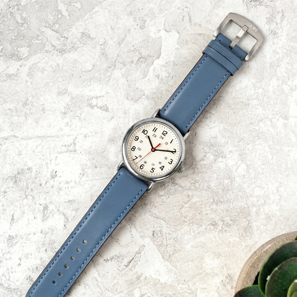 Zeyron Denim Blue Genuine Leather Strap