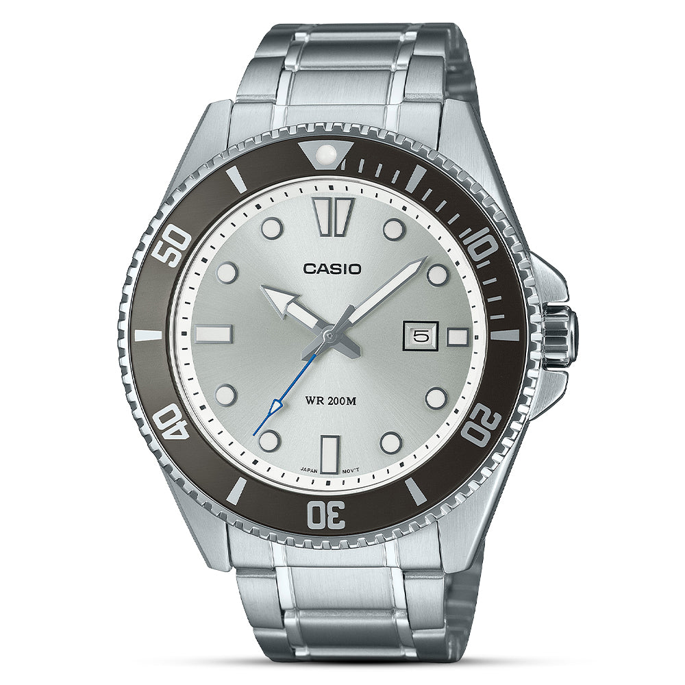 Casio Duro 200m Diver Silver Dial Watch MDV-107D-7AVDF