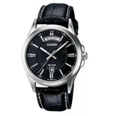 Casio Black Leather Black Dial Men's watch| MTP-1381L-1AVDF