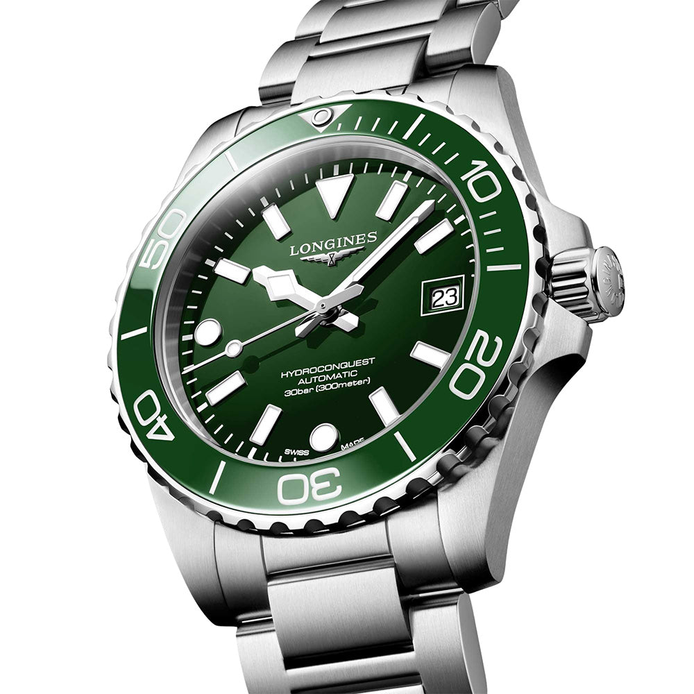 Longines Hydroconquest 39mm Green Dial Automatic Watch | L37794066