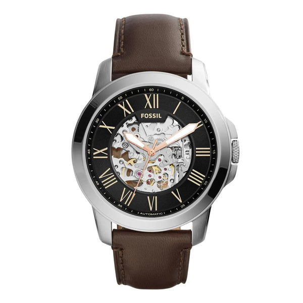 Fossil Grant Automatic Black Skeleton Dial Men's Watch | ME3100