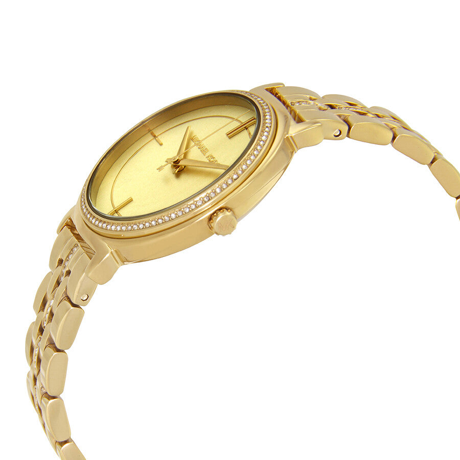 Michael Kors Cinthia Quartz Gold Dial Gold Steel Strap Watch For Women | MK3681