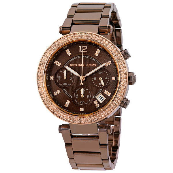 Michael Kors Parker Chronograph Chocolate Dial Ladies Watch| MK5578