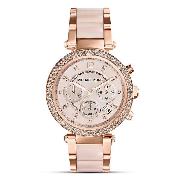 Michael Kors Parker Stainless Steel Watch With Glitz Accents mk5896