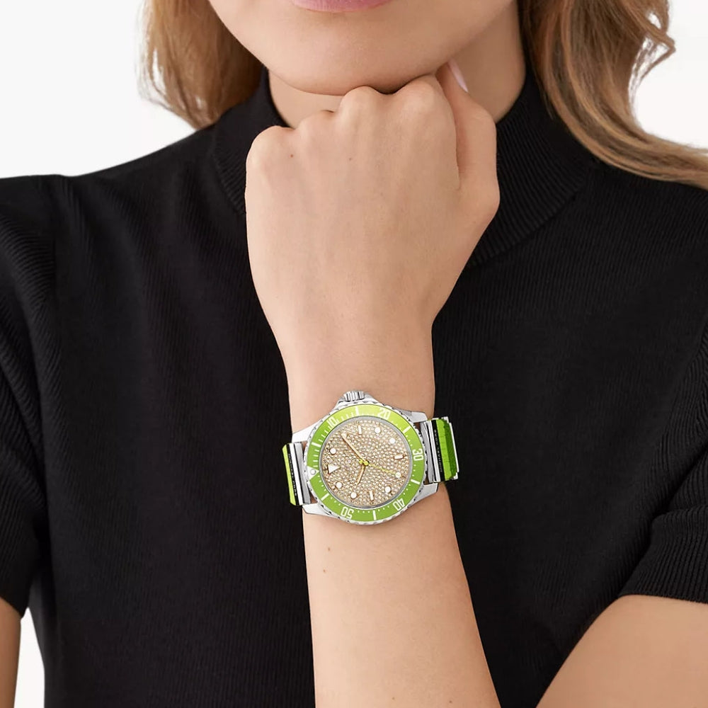 Michael Kors Everest Lime Green Silicone Women's Watch| MK7360