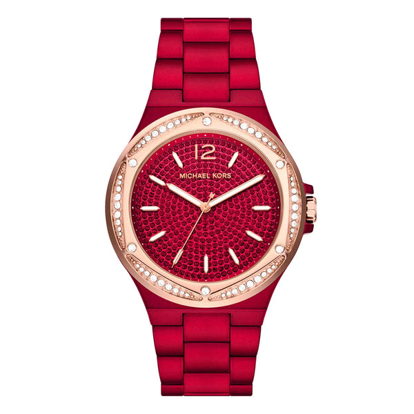 Michael Kors Lennox Analog Red Dial Ladies Watch | MK7455