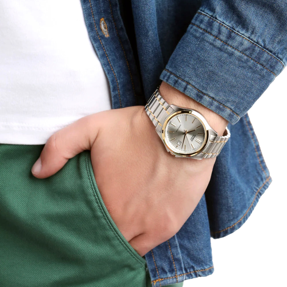 Casio General Two-Tone Silver Dial Watch | MTP-1183G-7ADF