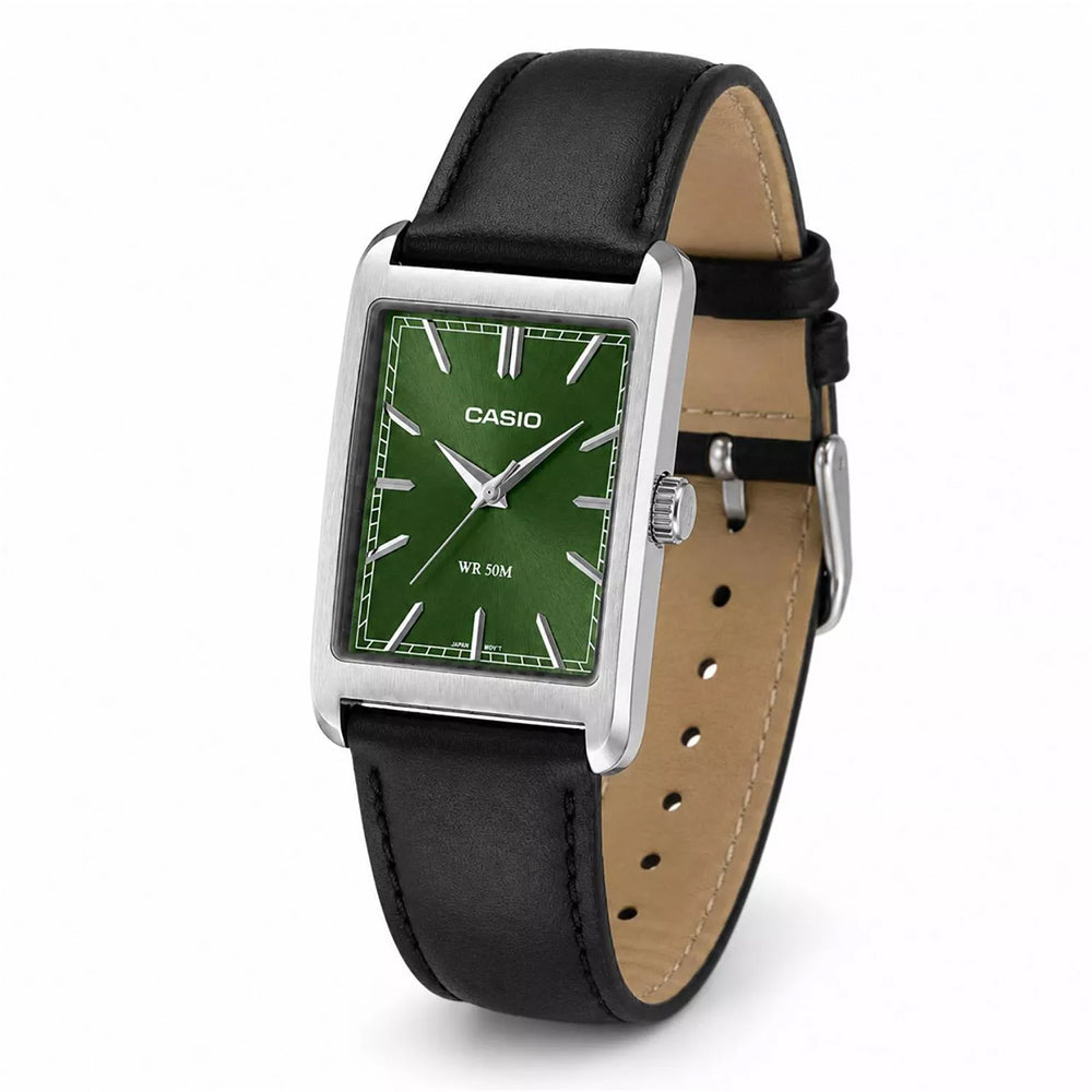 CASIO RECTANGLE GREEN DIAL MEN'S WATCH MTP-B215L-3AVDF