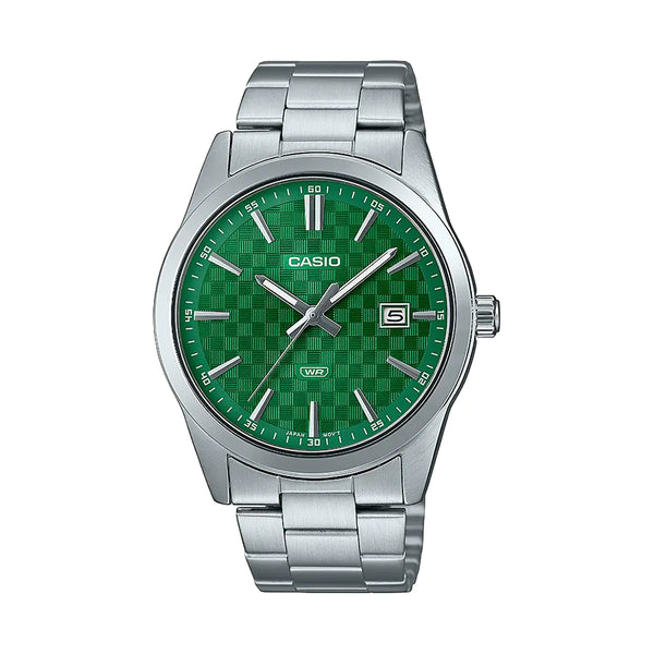 Casio Enticer Analog Green Chess Dial Men's Watch| MTP-VD03D-3A1UDF