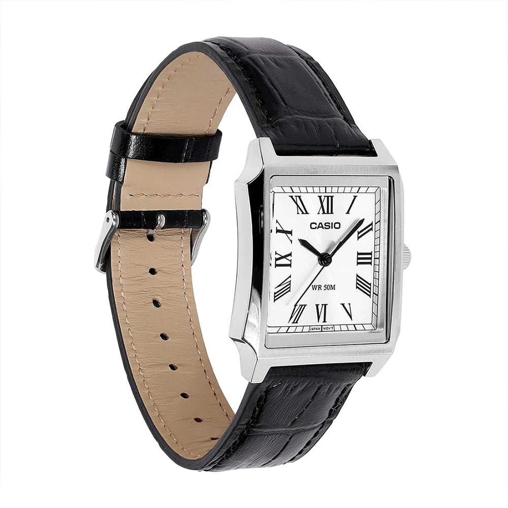 CASIO RECTANGLE SILVER DIAL MEN'S WATCH MTP-B190L-7BVDF