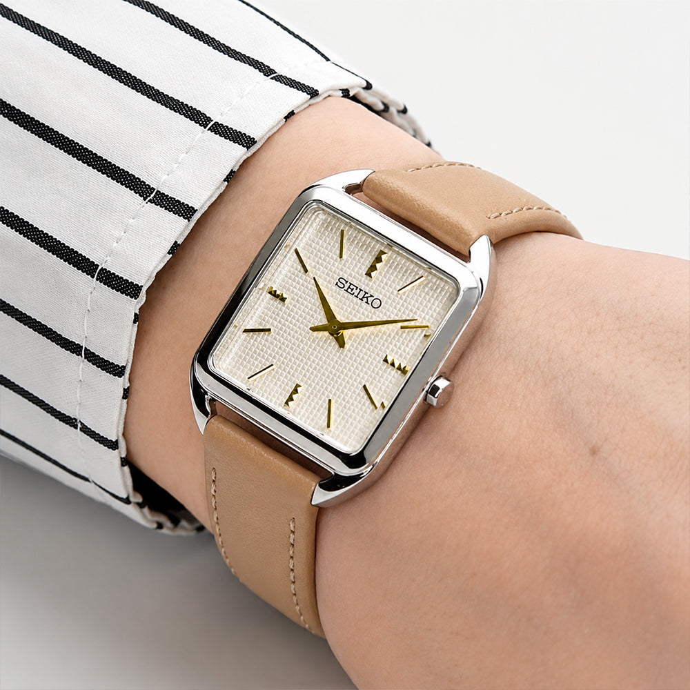 Seiko Essential Quartz Cream Dial Ladies Watch SWR089P1