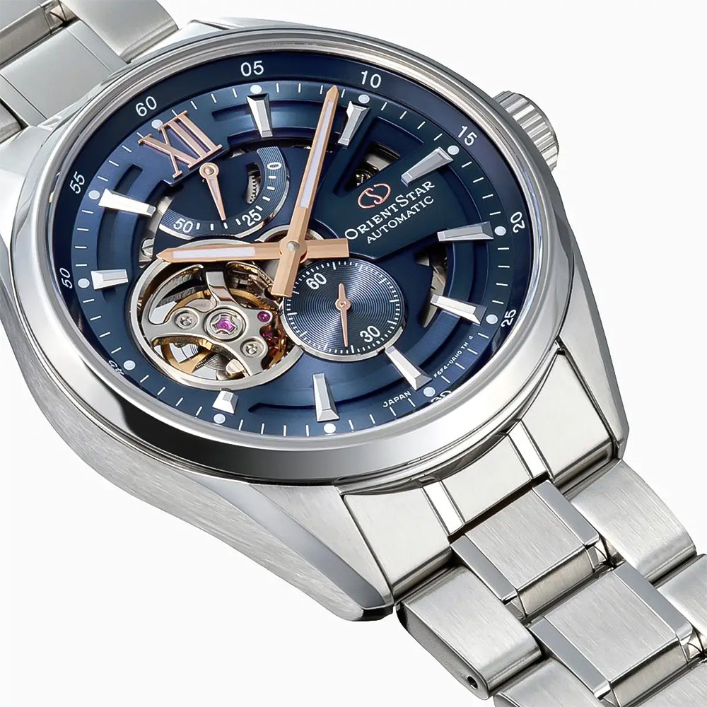 Orient Star Modern Skeleton Blue Dial Automatic Watch RK-AV0135L
