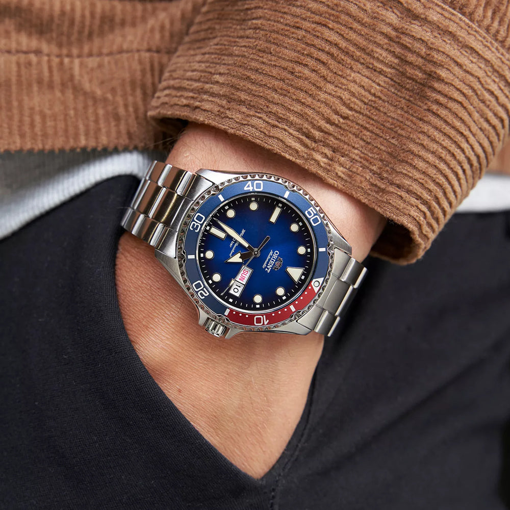 Orient Kamasu 'MAKO II' Pepsi Bezel Mechanical Diver Watch| RN-AA0812L