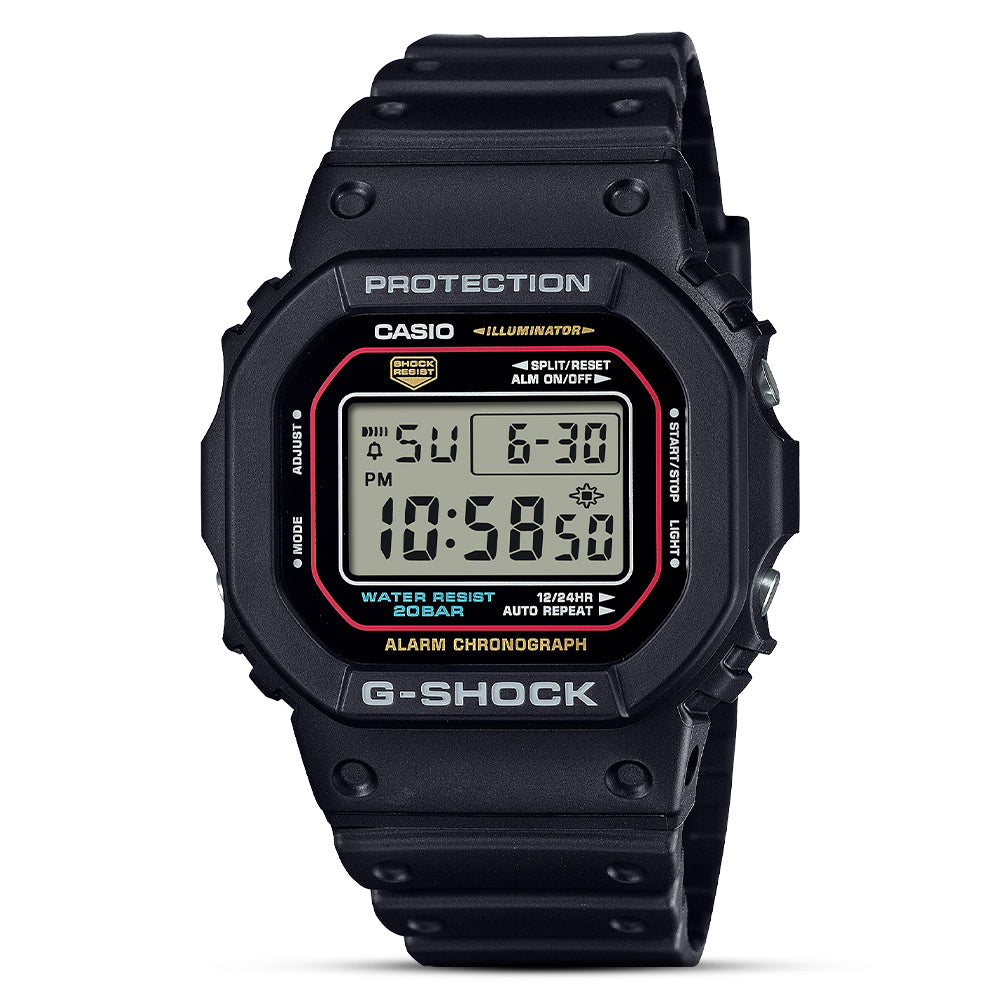 CASIO G-SHOCK BLACK DIGITAL DIAL WATCH | DW-5600RL-1DR