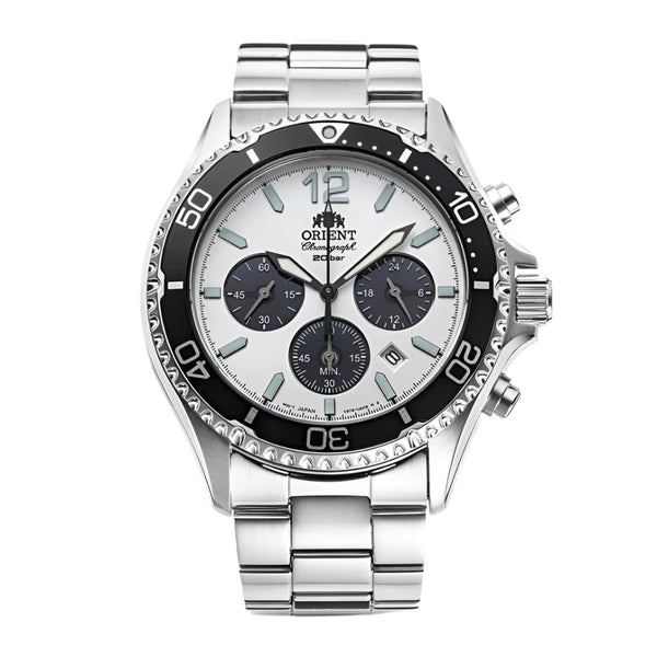 Orient Chrono Solar Powered White Dial Sports Watch| RA-TX0203S