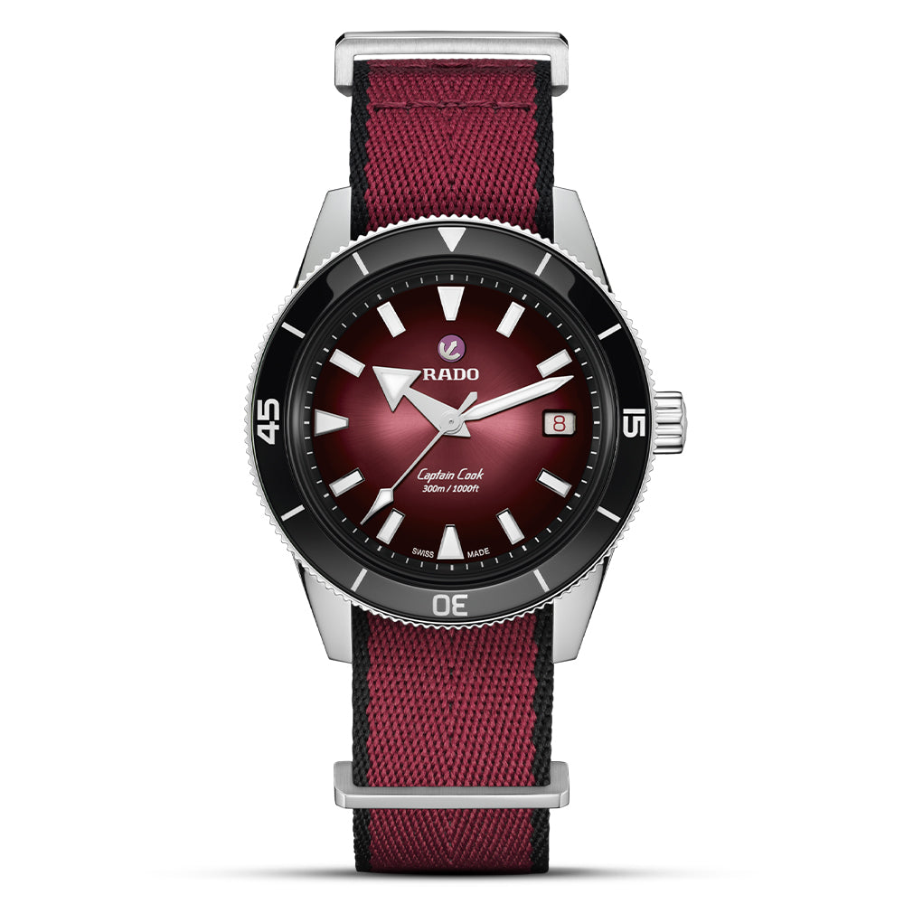 Rado Captain Cook Automatic Burgundy Gradient Dial Men's Watch | R32223408
