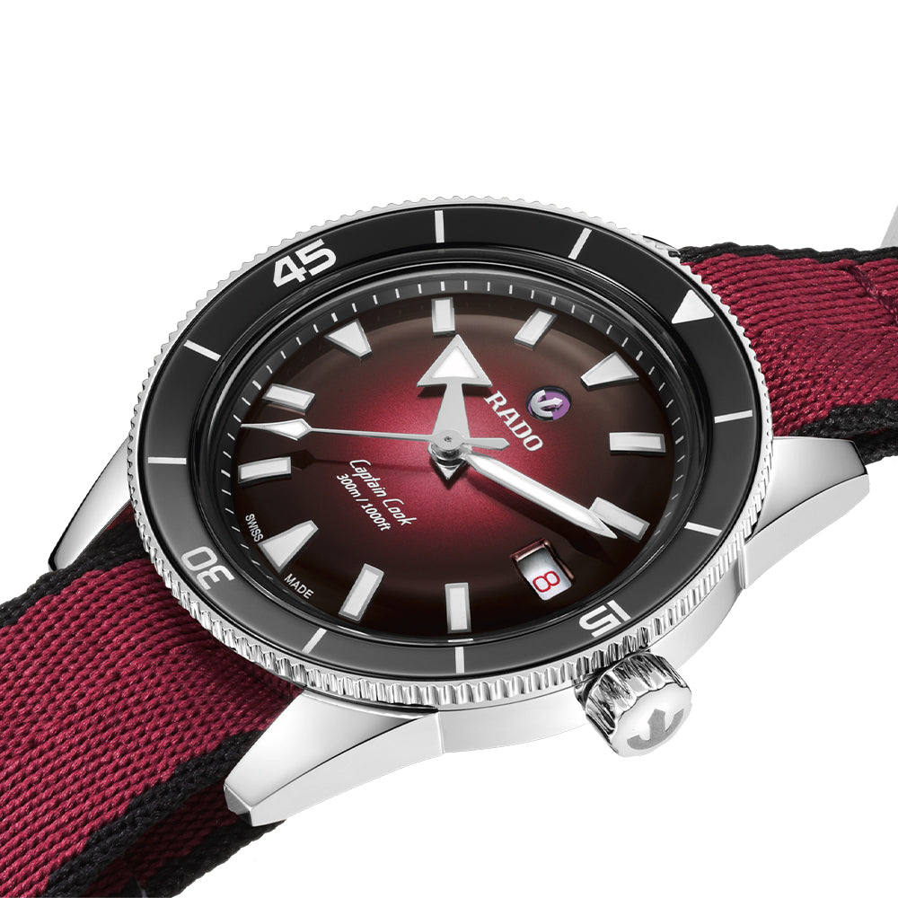 Rado Captain Cook Automatic Burgundy Gradient Dial Men's Watch | R32223408
