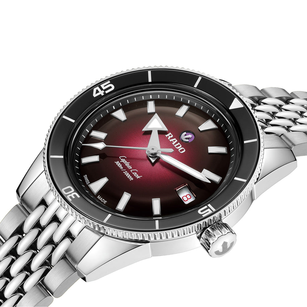 Rado Captain Cook Automatic Burgundy Gradient Dial Men's Watch | R32223408