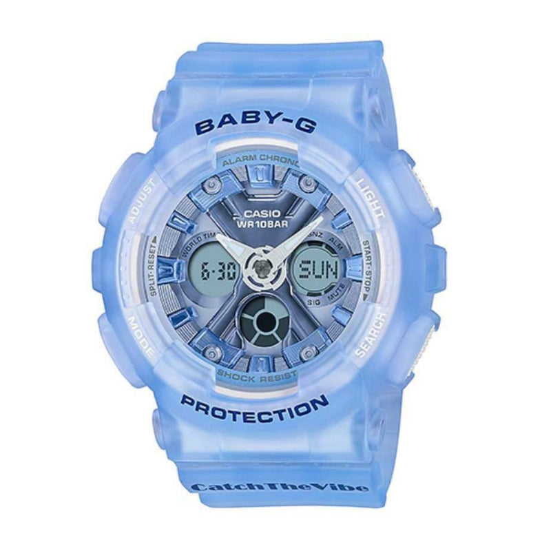 Casio Baby-G Transparent Blue Resin Strap Ladies Watch BA-130CV-2A