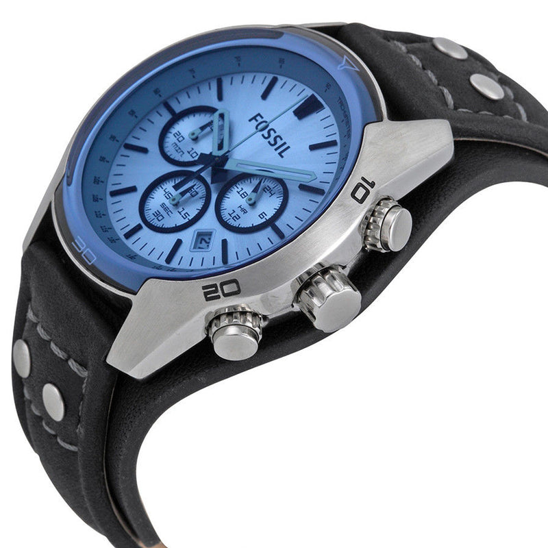 Fossil Coachman Chronograph Blue Dial Leather Strap Watch | CH2564