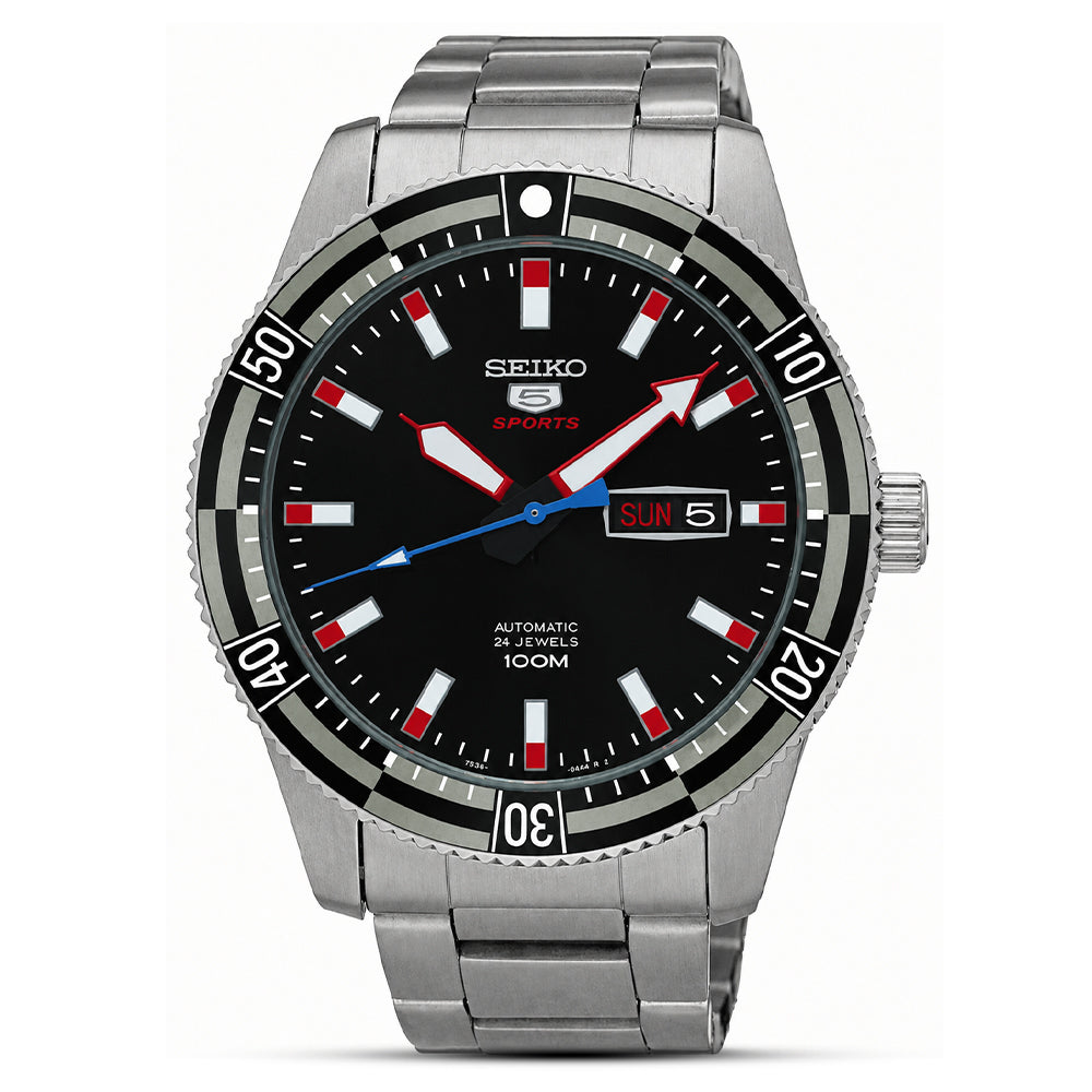 Seiko 5 Sports Automatic Black Dial Bracelet Men's Watch SRP735K1