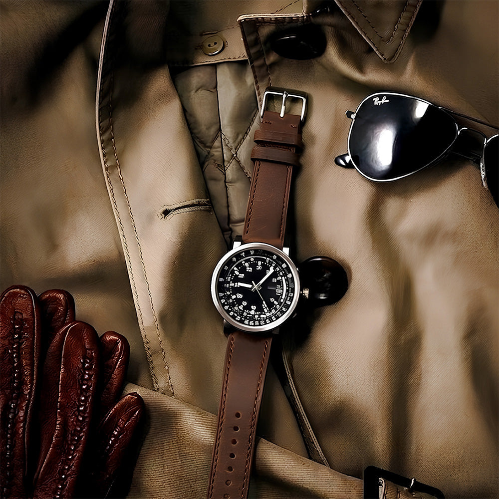 Leather Strap Plain Dark Brown | 22MM