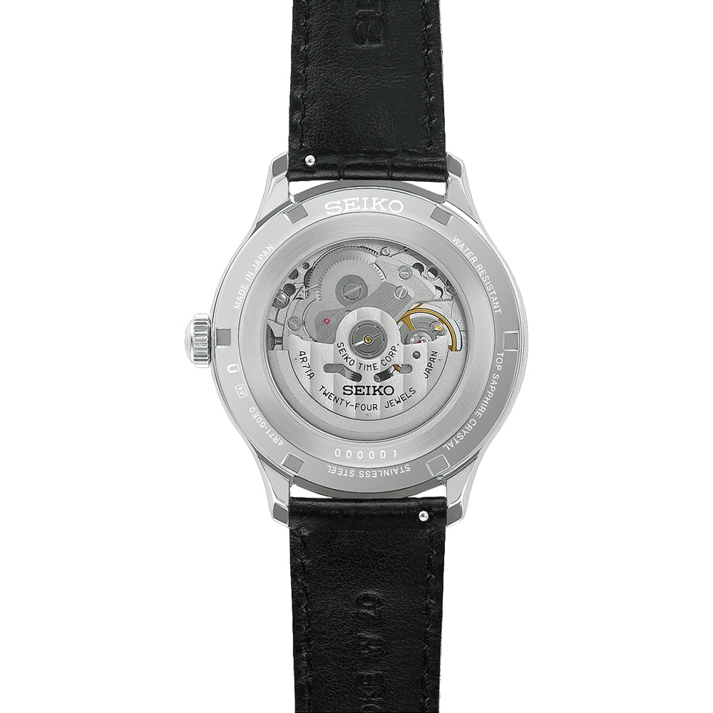 Seiko Presage Moonlight Black Open-Heart Automatic Mens Watch HCB008J1