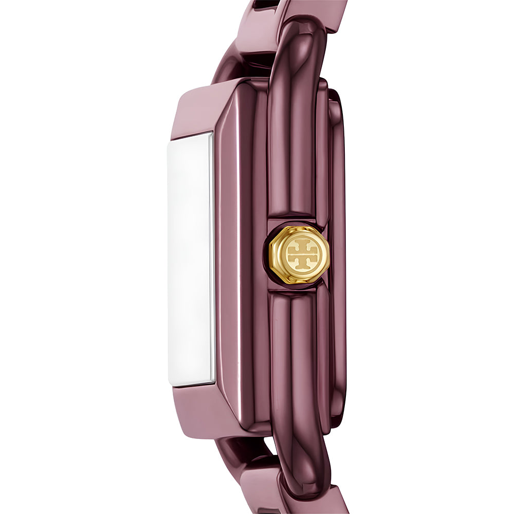 Tory Burch The Kira Square Purple Dial Ladies Watch TBW6024