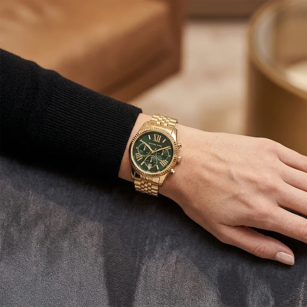  Michael Kors Lexington Gold Tone Ladies Watch | MK4983