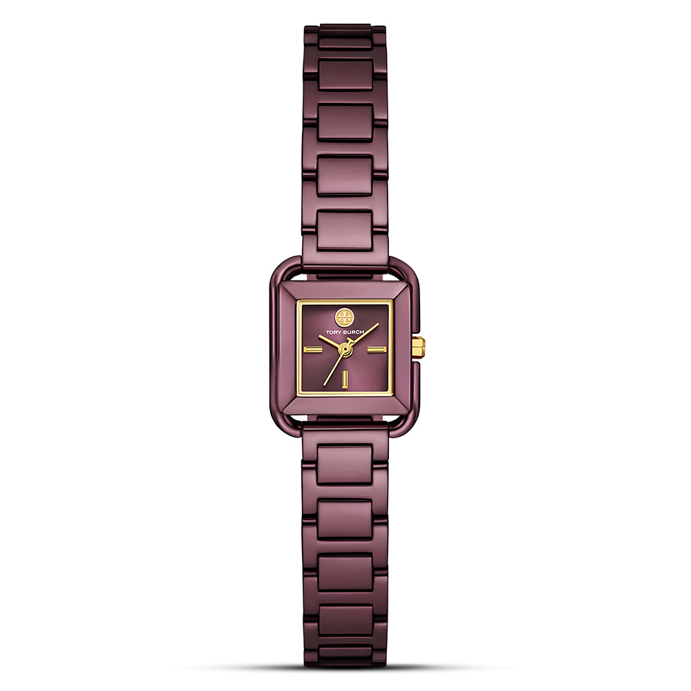 Tory Burch The Kira Square Purple Dial Ladies Watch TBW6024
